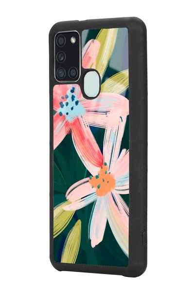 Spoyi Phone Case for Samsung A21S Glossy with Watercolor Flower Design