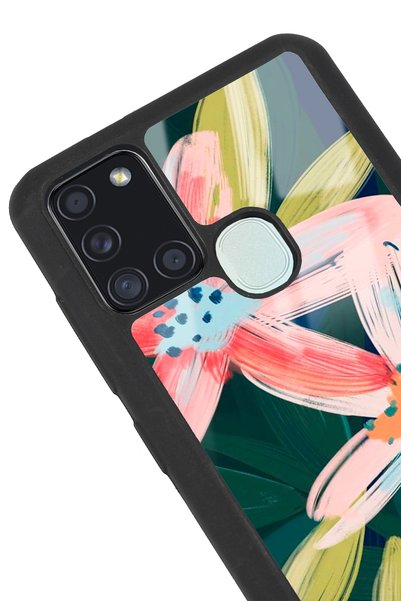 Spoyi Phone Case for Samsung A21S Glossy with Watercolor Flower Design
