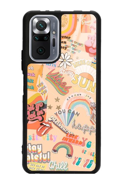 Spoyi حافظة هاتف Xiaomi Redmi Note 10 Pro - Max لامعة بتصميم ملصق عتيق