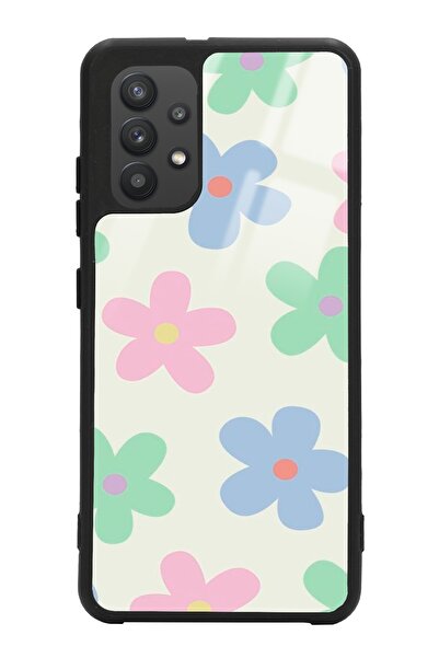 Spoyi Samsung A32 Nude Çiçek Tasarımlı Glossy Telefon Kılıfı