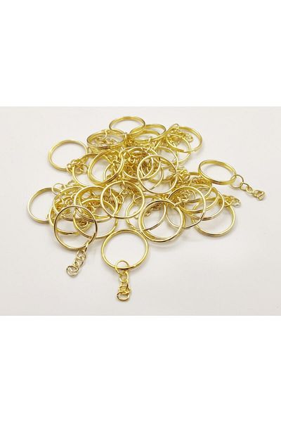 yiğit aksesuar Keychain Ring Gold 100 Pieces Amigurumi Keychain