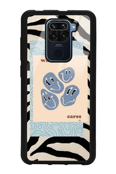 Spoyi حافظة هاتف لامعة بتصميم زيبرا إيموجي لهاتف Xiaomi Redmi Note 9