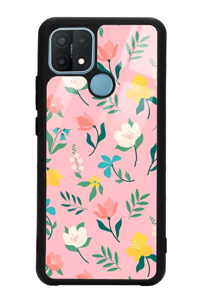 Spoyi Oppo A15 - A15S Pinky Flowers Design Glossy Phone Case