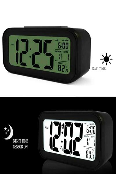 Modaba Dijital Masa Saati Fotoselli Alarmlı Işıklı Termometre Takvim