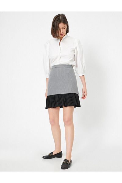 Koton Women's Pleat Detailed Mini Skirt