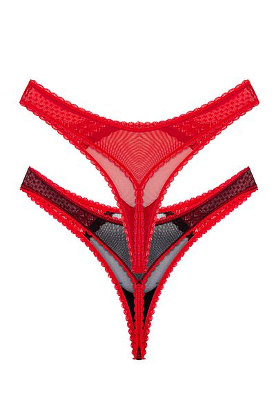 Perita.Life Women's 2-Piece New Year - New Year Fancy Lace Red String
