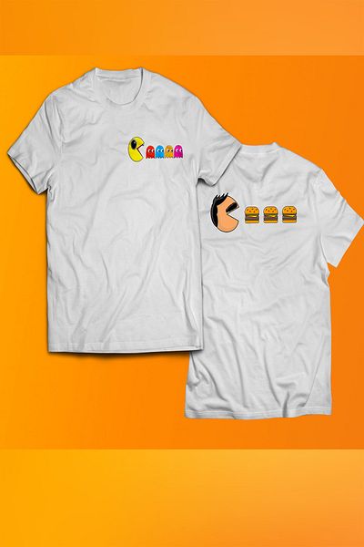 remonz Μπλουζάκι με στάμπα Pacman 100% βαμβακερό μπλουζάκι μεγάλου μεγέθους