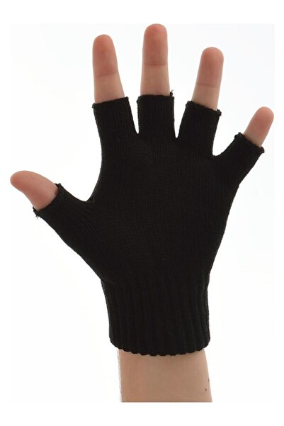 Kirpi Concept Parmaksız Siyah Örgü Eldiven