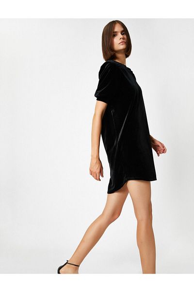 Koton Φόρεμα 3/4 Sleeve Crew Neck Velvet
