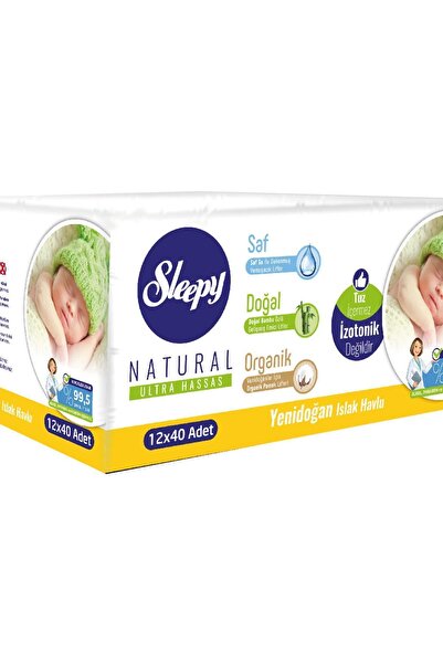 Sleepy منشفة مبللة طبيعية لحديثي الولادة 12 40 قطعة