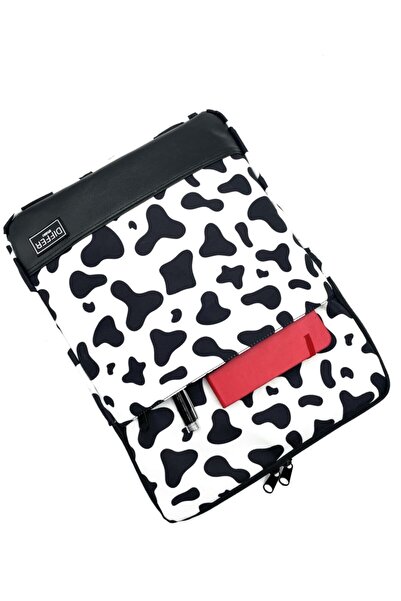 Differ Studio كمبيوتر محمول/ماك بوك/نوت بوك/حقيبة/حقيبة بنمط بقرة مقاس 15.6 بوصة