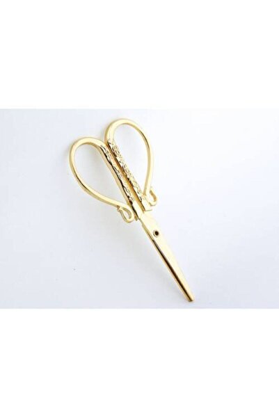 Nikah Şekeri Market Söz - Nişan Makası - Kurdele Kesme Makası - Kalp Makas - Işlemeli Makas (gold - Sarı)