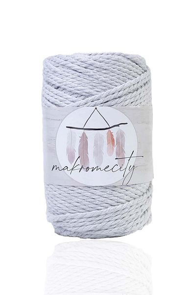 Makromecity 3 Twist Cotton Macrame Rope 3mm Three Twist Screening Macrame Rope 250 Gr Gray