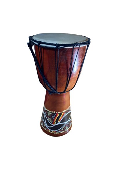 ArtemisDükkan Tik Ağacı Etnik Desen Deri Darbuka 40 Cm