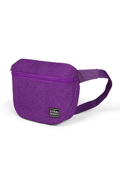 Coral High Purple Glitter Waist Bag
