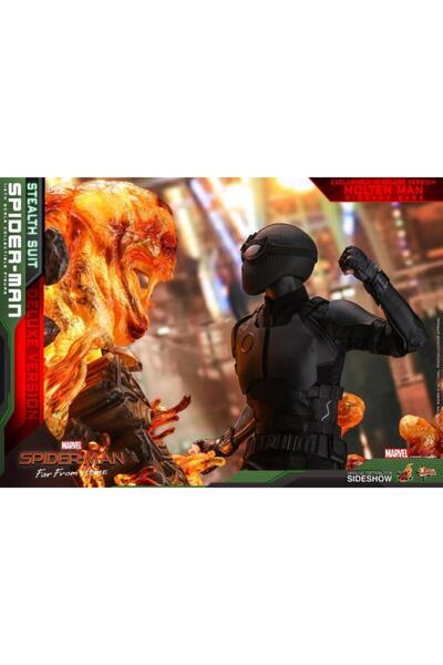 Hot Toys Spider-man (stealth Suit) Deluxe Version Sixth Scale Figure Mms541 9...