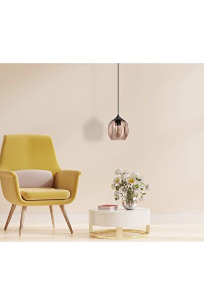 Vogue Eva Aydınlatma Modern Tekli Cam Sarkıt Füme Tekli Avize 14x14x15