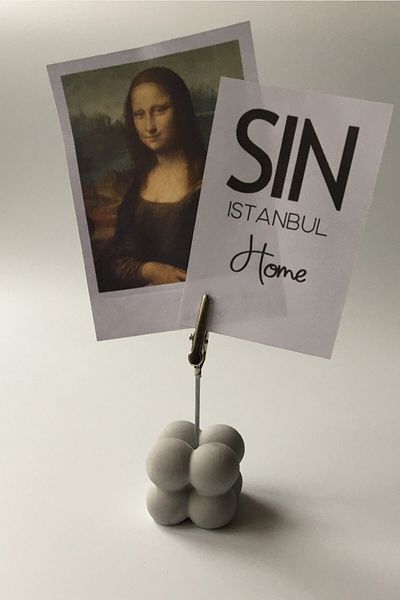 sin istanbul Mini Bubble Concrete Note Holder Gray, Note Holder