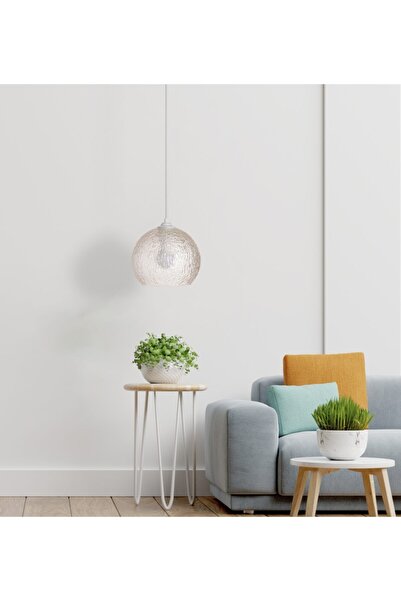 Vogue Eva Aydınlatma Modern Tekli Cam Sarkıt Şeffaf Tekli Avize 21x21x20