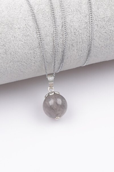 Alibaba Doğaltaş Bulutlu Kuvars Doğal Taş Kolye