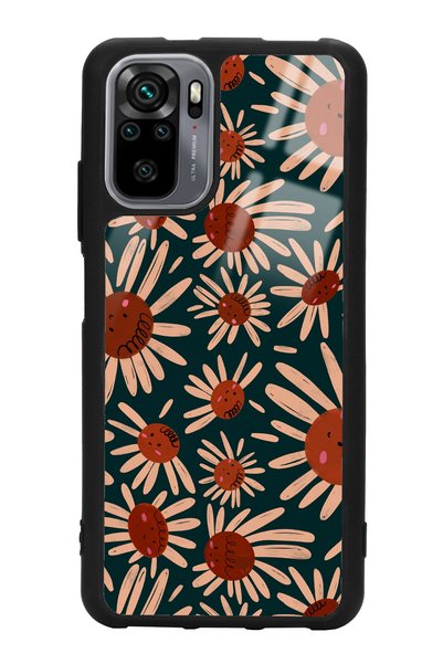 Spoyi Xiaomi Redmi Note 10 - 10S Glossy Phone Case with Retro Daisy Design