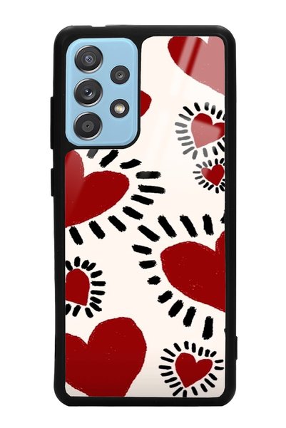 Spoyi Samsung A52 Brush Heart Design Glossy Phone Case