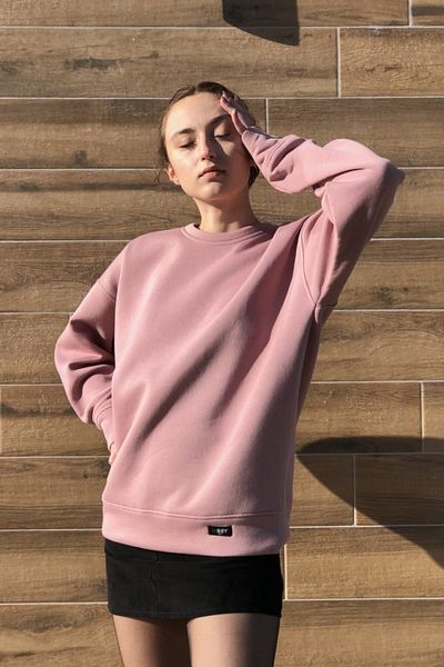 MBEY1989 Unisex Oversize Πούδρα Ροζ Φούτερ