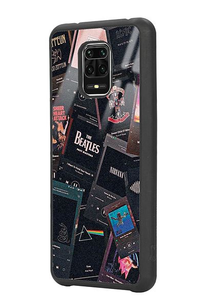 Spoyi حافظة هاتف لامعة بتصميم موسيقى ريترو لهاتف Xiaomi Redmi Note 9 Pro - 9s