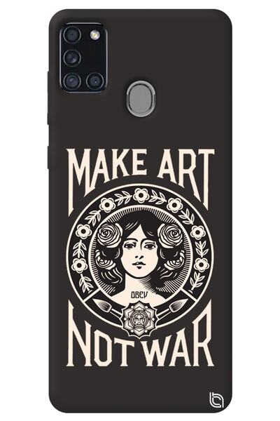 WANNA PROTECT Samsung A21S Black Color Make Art Inside Velvet Patterned Silic...