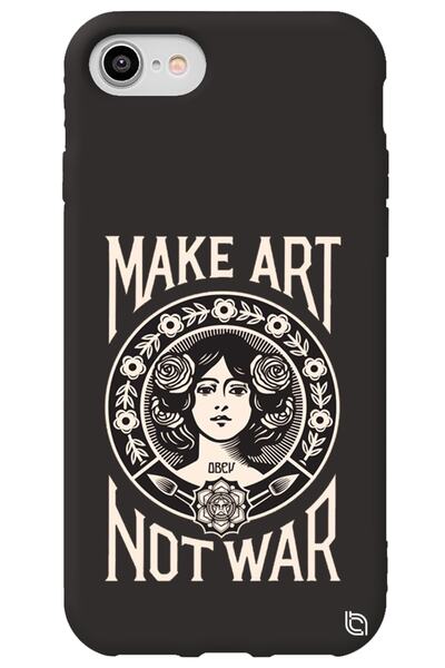 WANNA PROTECT iPhone 8 Black Color Make Art Inside Velvet Patterned Silicone ...