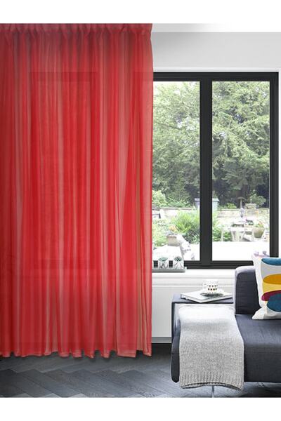 Mürdüm Perde Red Özel Seri Kırmızı Tül Perde