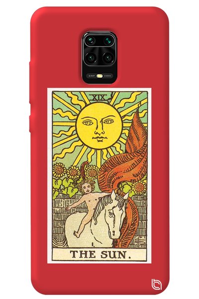 WANNA PROTECT Xiaomi Redmi Note 9S Red Color the Sun Inside Velvet Patterned ...