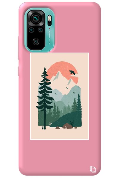 WANNA PROTECT Xiaomi Redmi Note 10 Pink Color Wild Oak Velvet Patterned Silic...