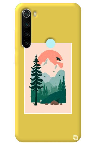 WANNA PROTECT Xiaomi Redmi Note 8 Yellow Color Wild Oak Velvet Patterned Sili...