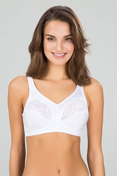 Kom حمالة صدر Barbara بيضاء خالية من الأسلاك وبدون أكواب للنساء