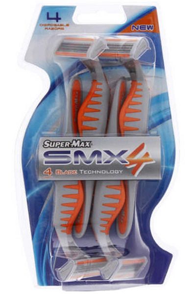 SÜPERMAX Smx4 Four-Razor Shaving Blade 4-Piece Blister