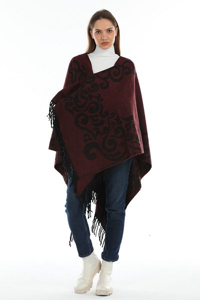 SUVE GOLD Winter Women's Poncho with Tassels