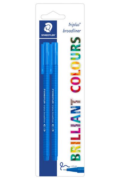Staedtler Triplus 2 Blister Broadliner Blue Pen