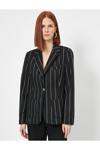 Koton Kadın Çizgili Ceket