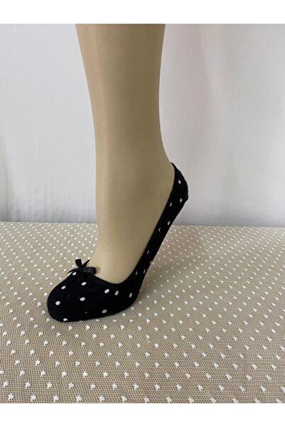 ONELİA Siyah Renkli Beyaz Puantiyeli Baskı Fiyonklu Şerit Lastikli Full Penye...