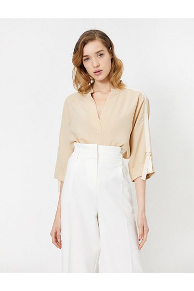 Koton V-Neck Long Sleeve Blouse