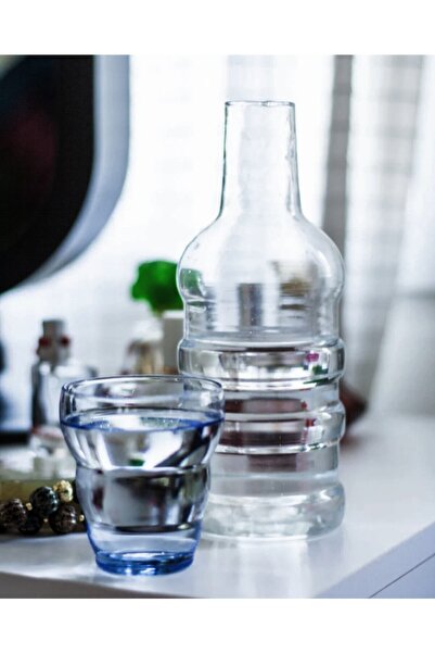 Vivid Eva Modern Bardaklı Cam Damacana Su Şişesi 0.8 Lt