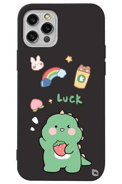WANNA PROTECT iPhone 12 Pro Max Black Color Dinosaur Velvet Patterned Silicon...