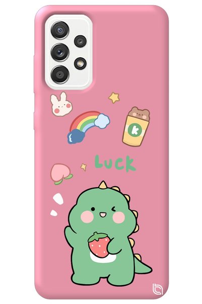 WANNA PROTECT Samsung Galaxy A52 Pink Color Dinosaur Inside Velvet Patterned ...