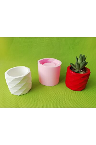 AnkaHobiMarket Prizma Saksı Silikon Kalıp