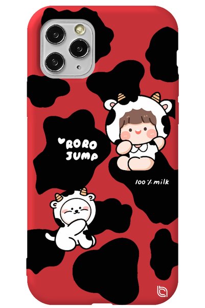 WANNA PROTECT iPhone 11 Pro Max Red Color Cow Velvet Patterned Silicone Phone...