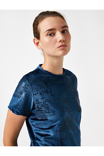 Koton Κοντομάνικο σουέντ μπλουζάκι