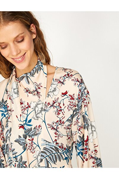 Koton Ecrufarbenes Damenkleid 9YAK88162PW