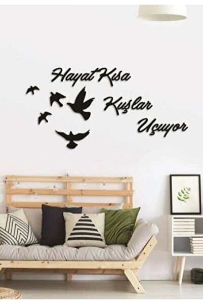 Lazer Kesim Ahşap Hayat Kısa Kuşlar Uçuyor Dekoratif Duvar Süsü