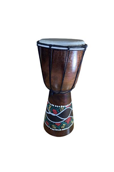 ArtemisDükkan Tik Ağacı Etnik Desen Deri Darbuka 30 Cm